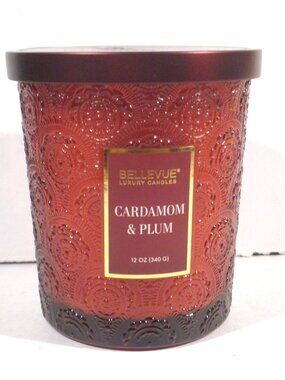 BELLEVUE Luxury Candle 12oz Cardamom Plum - NEW